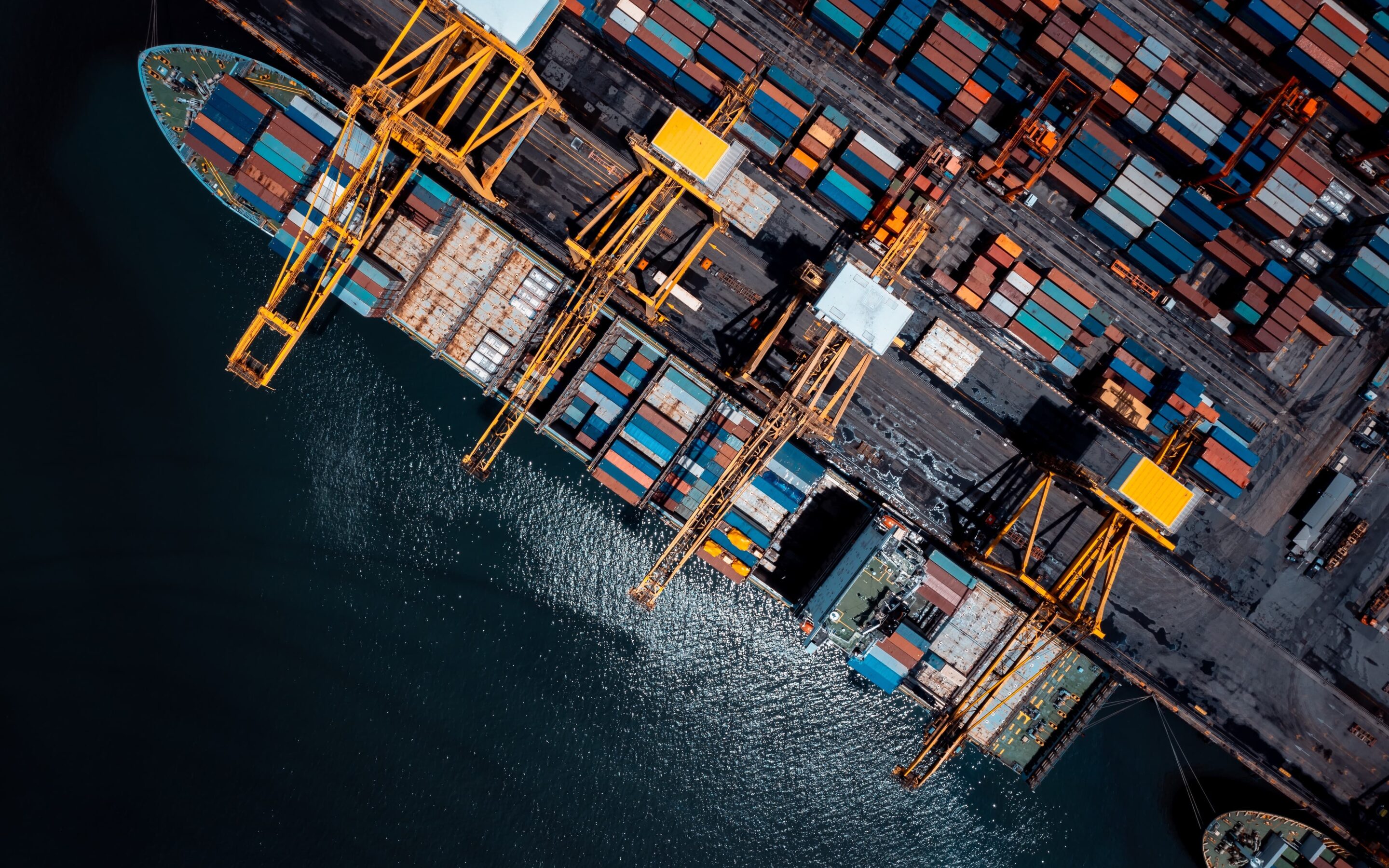 container ship in harbour